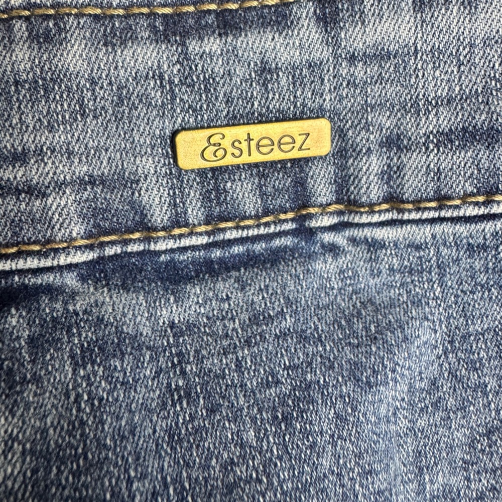 Esteez Womens Size 18 Blue Denim Button Front A-Line Skirt Medium Wash EX802181 - Picture 6 of 7